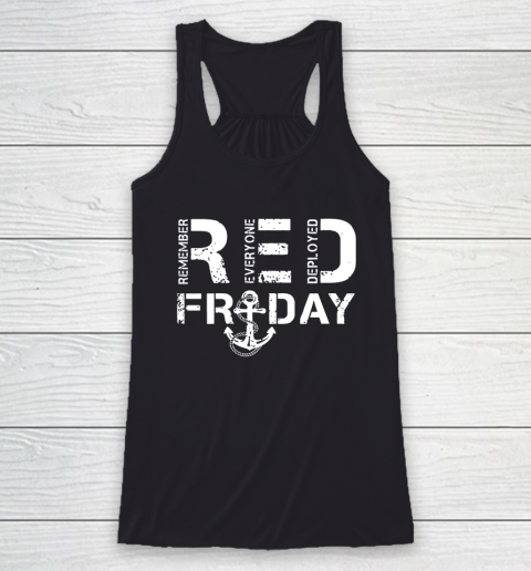 On Fridays We Wear Red Friday Military Navy Soldiers Racerback Tank