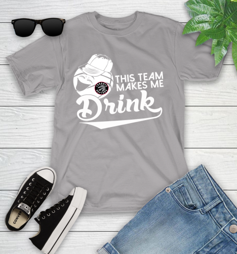 Toronto Raptors NBA Basketball This Team Makes Me Drink Adoring Fan Youth T-Shirt 4