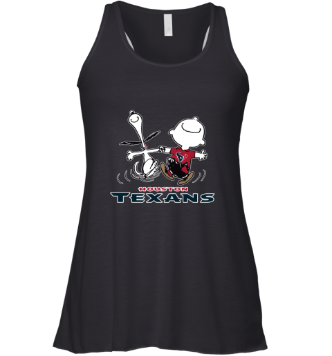 Snoopy And Charlie Brown Happy Houston Texans Fans Racerback Tank