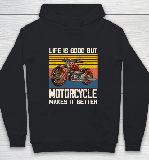 Life is good but motorcycle makes it better Youth Hoodie