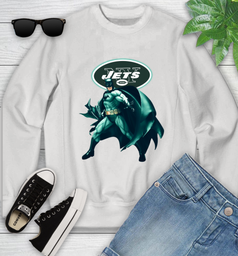 NFL Batman Football Sports New York Jets Youth Sweatshirt