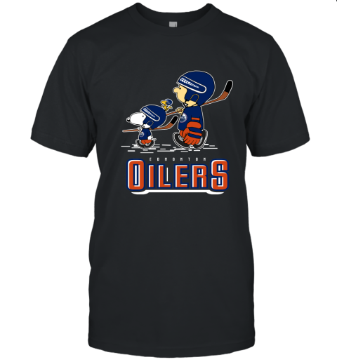 Let's Play Oilers Ice Hockey Snoopy NHL Unisex Jersey Tee