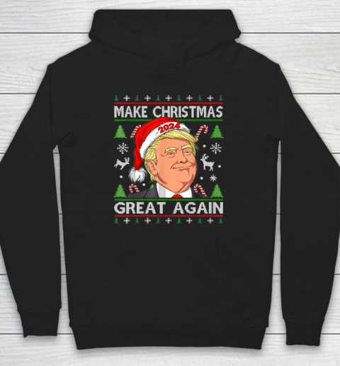 Funny Trump 2024 Make Christmas Great Again Ugly Hoodie