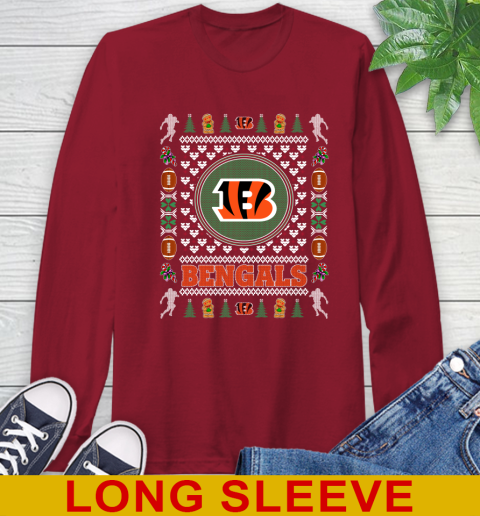Cincinnati Bengals Merry Christmas NFL Football Loyal Fan Long Sleeve T-Shirt 9
