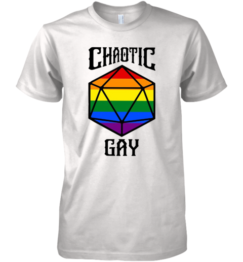 Chaotic Gay Rainbow Dice Premium Men's T-Shirt