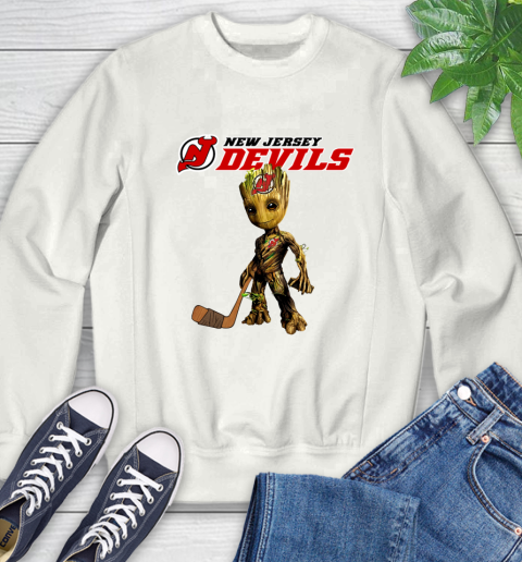 New Jersey Devils NHL Hockey Groot Marvel Guardians Of The Galaxy Sweatshirt