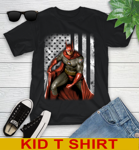 Oklahoma City Thunder NBA Basketball Batman DC American Flag Shirt Youth T-Shirt