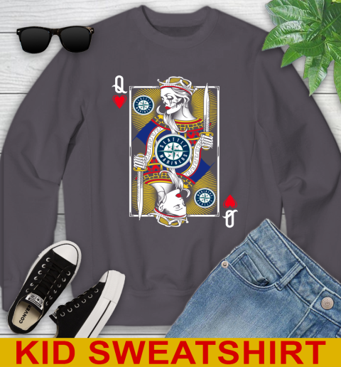 MLB Baseball Seattle Mariners The Queen Of Hearts Card Shirt Youth Sweatshirt 5
