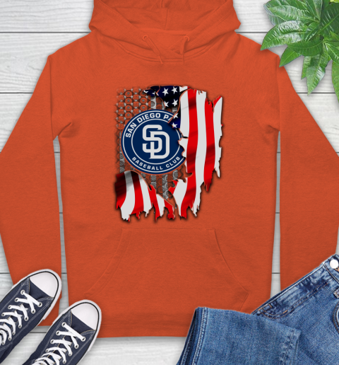 San Diego Padres MLB Baseball American Flag Hoodie 4