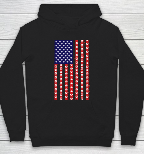 Volleyball Dog Lover American Flag Hoodie