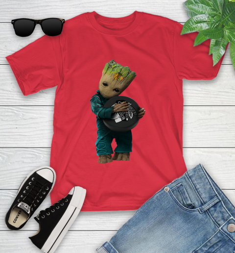 NHL Groot Guardians Of The Galaxy Hockey Sports Chicago Blackhawks Youth T-Shirt 10