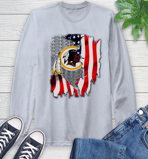 Washington Redskins NFL Football American Flag Long Sleeve T-Shirt 6