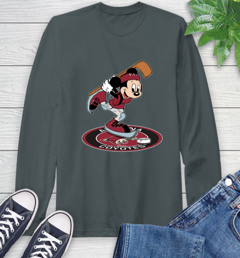 NHL Hockey Arizona Coyotes Cheerful Mickey Disney Shirt Long Sleeve T-Shirt 7