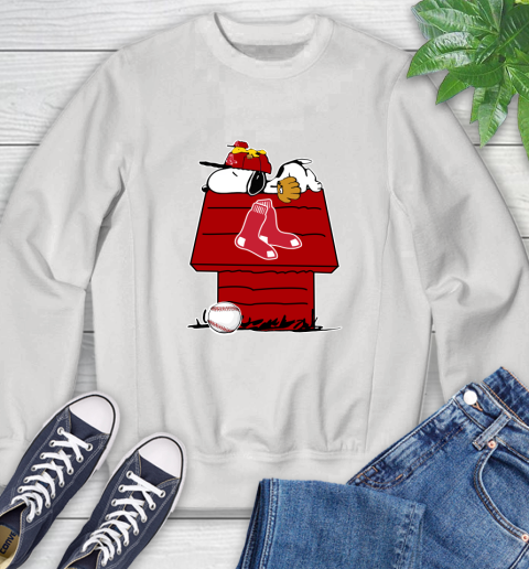 MLB Boston Red Sox Snoopy Woodstock The Peanuts Movie Baseball T Shirt Sweatshirt