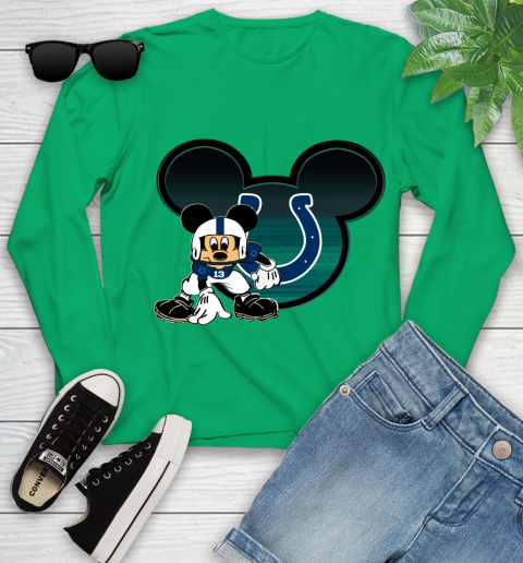 NFL Indianapolis Colts Mickey Mouse Disney Football T Shirt Youth Long Sleeve 6