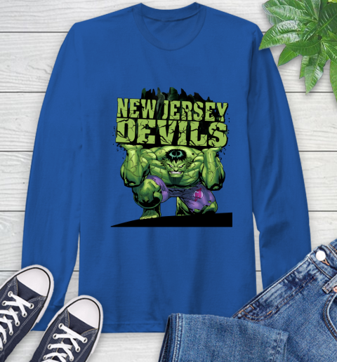 New Jersey Devils NHL Hockey Incredible Hulk Marvel Avengers Sports Long Sleeve T-Shirt 9