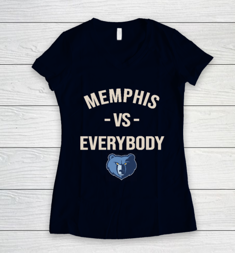 Memphis Grizzlies Vs Everybody Women's V-Neck T-Shirt 2
