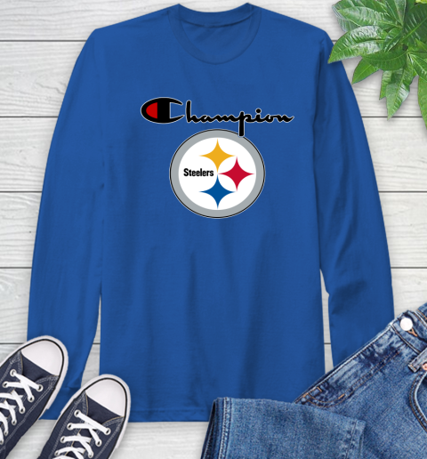 NFL Football Pittsburgh Steelers Champion Shirt Long Sleeve T-Shirt 7
