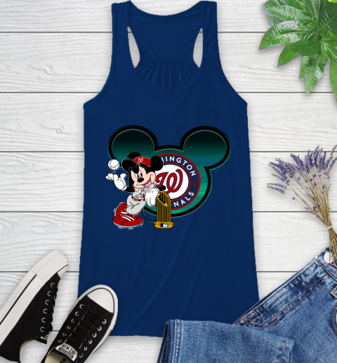 MLB Washington Nationals The Commissioner's Trophy Mickey Mouse Disney Racerback Tank 9