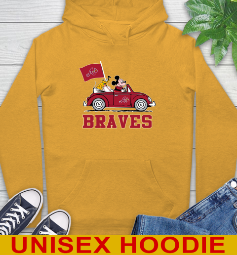 MLB Baseball Atlanta Braves Pluto Mickey Driving Disney Shirt Hoodie 3