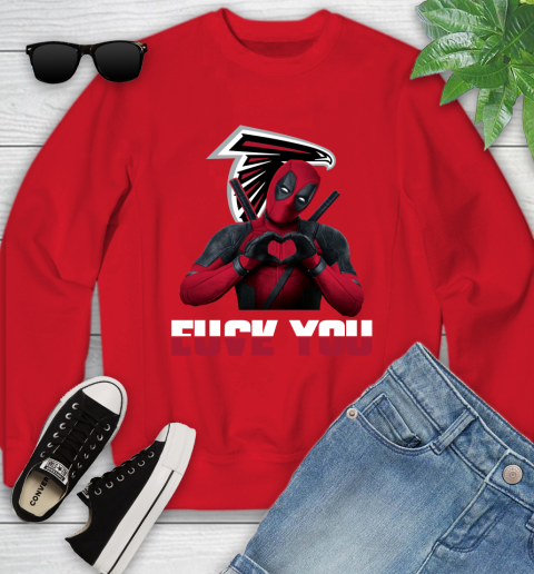 NHL Atlanta Falcons Deadpool Love You Fuck You Football Sports Youth Sweatshirt 8