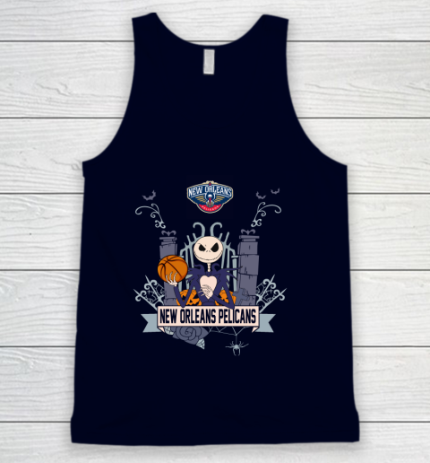 NBA New Orleans Pelicans Basketball Jack Skellington Halloween Tank Top 2