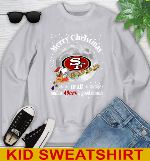San Francisco 49ers Merry Christmas To All And To 49ers A Good Season NFL Football Sports Youth Sweatshirt 3