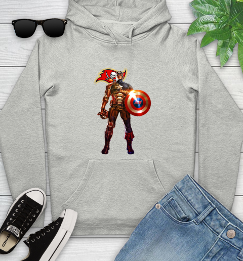 NFL Captain America Marvel Avengers Endgame Football Sports Tampa Bay Buccaneers Youth Hoodie