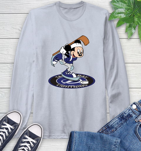 NHL Hockey Tampa Bay Lightning Cheerful Mickey Disney Shirt Long Sleeve T-Shirt 6