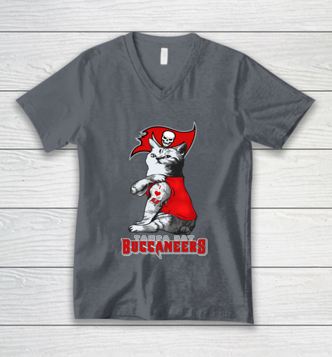 NFL Football My Cat Loves Tampa Bay Buccaneers V-Neck T-Shirt 4