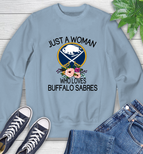 NHL Just A Woman Who Loves Buffalo Sabres Hockey Sports Sweatshirt 5