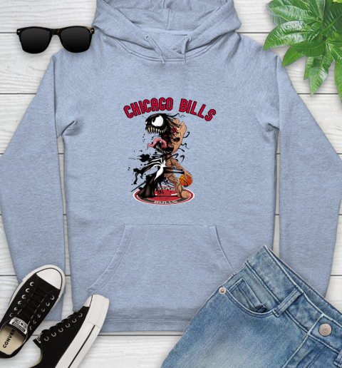 NBA Chicago Bulls Basketball Venom Groot Guardians Of The Galaxy Youth Hoodie 10