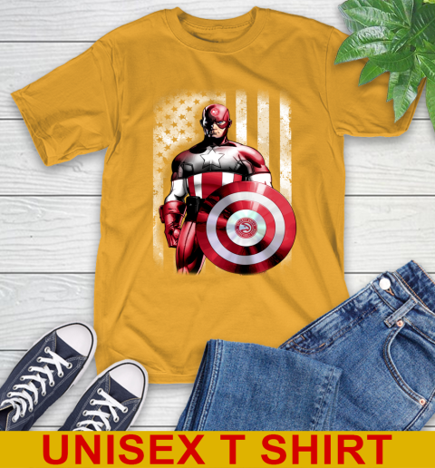 Atlanta Hawks NBA Basketball Captain America Marvel Avengers American Flag Shirt T-Shirt 2