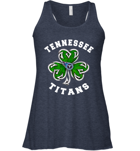NFL Tennessee Titans Three Leaf Clover St Patrick's Day Football Sports 5IwA6pPmmZC flowy tank 32 95 151514 front heather navy