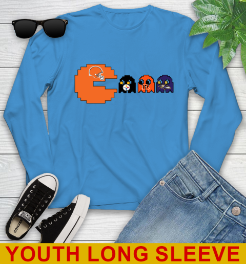 Cleveland Browns NFL Football Pac Man Champion Youth Long Sleeve 8