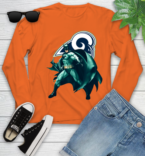 NFL Batman Football Sports Los Angeles Rams Youth Long Sleeve 4