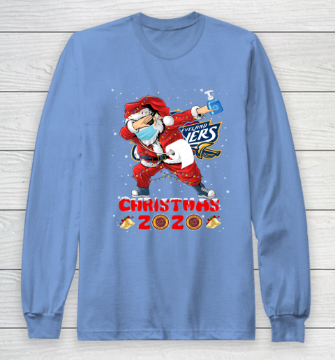 Cleveland Cavaliers Funny Santa Claus Dabbing Christmas 2020 NBA Long Sleeve T-Shirt 8