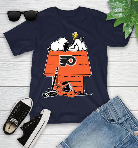 Philadelphia Flyers NHL Hockey Snoopy Woodstock The Peanuts Movie Youth T-Shirt 3