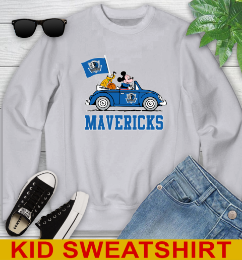 NBA Basketball Dallas Mavericks Pluto Mickey Driving Disney Shirt Youth Sweatshirt 4