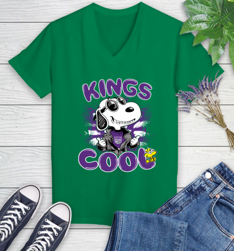 NBA Basketball Sacramento Kings Cool Snoopy Shirt Women's V-Neck T-Shirt 4