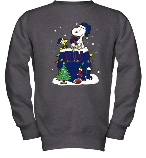 A Happy Christmas With New York Giants Snoopy Youth Sweatshirt