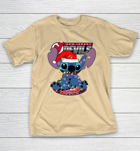 New Jersey Devils NHL Hockey noel stitch Christmas T-Shirt 5