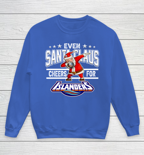 New York Islanders Even Santa Claus Cheers For Christmas NHL Youth Sweatshirt 6
