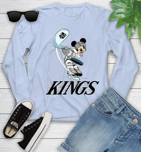 NHL Hockey Los Angeles Kings Cheerful Mickey Mouse Shirt Youth Long Sleeve 9