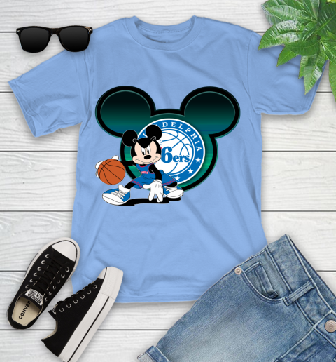NBA Philadelphia 76ers Mickey Mouse Disney Basketball Youth T-Shirt 11