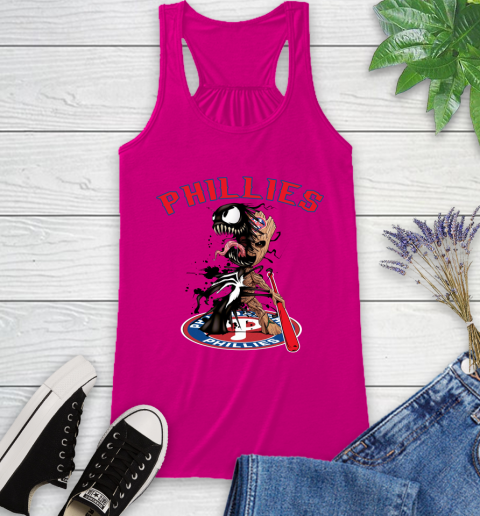 MLB Philadelphia Phillies Baseball Venom Groot Guardians Of The Galaxy Racerback Tank - Image 9