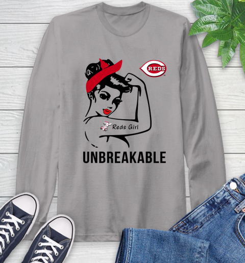 MLB Cincinnati Reds Girl Unbreakable Baseball Sports Long Sleeve T-Shirt 4