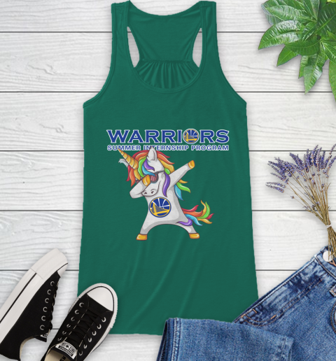 Golden State Warriors NBA Basketball Funny Unicorn Dabbing Sports Racerback Tank 7