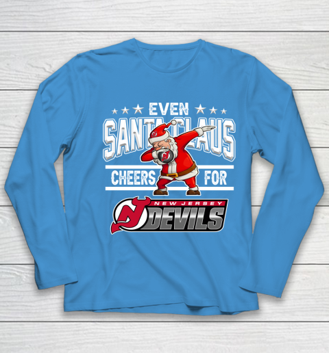 New Jersey Devils Even Santa Claus Cheers For Christmas NHL Youth Long Sleeve 5