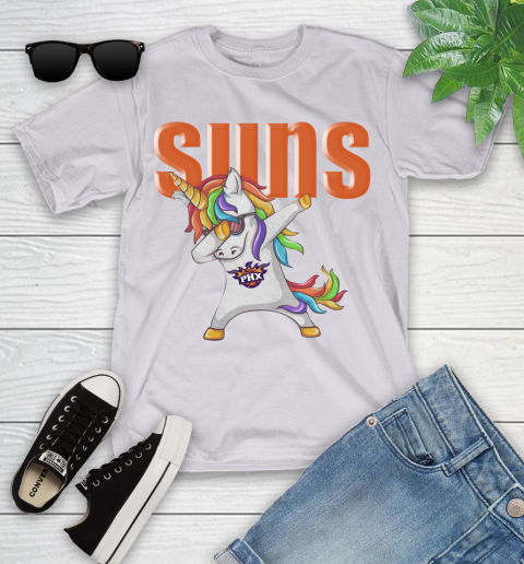 Phoenix Suns NBA Basketball Funny Unicorn Dabbing Sports Youth T-Shirt 4